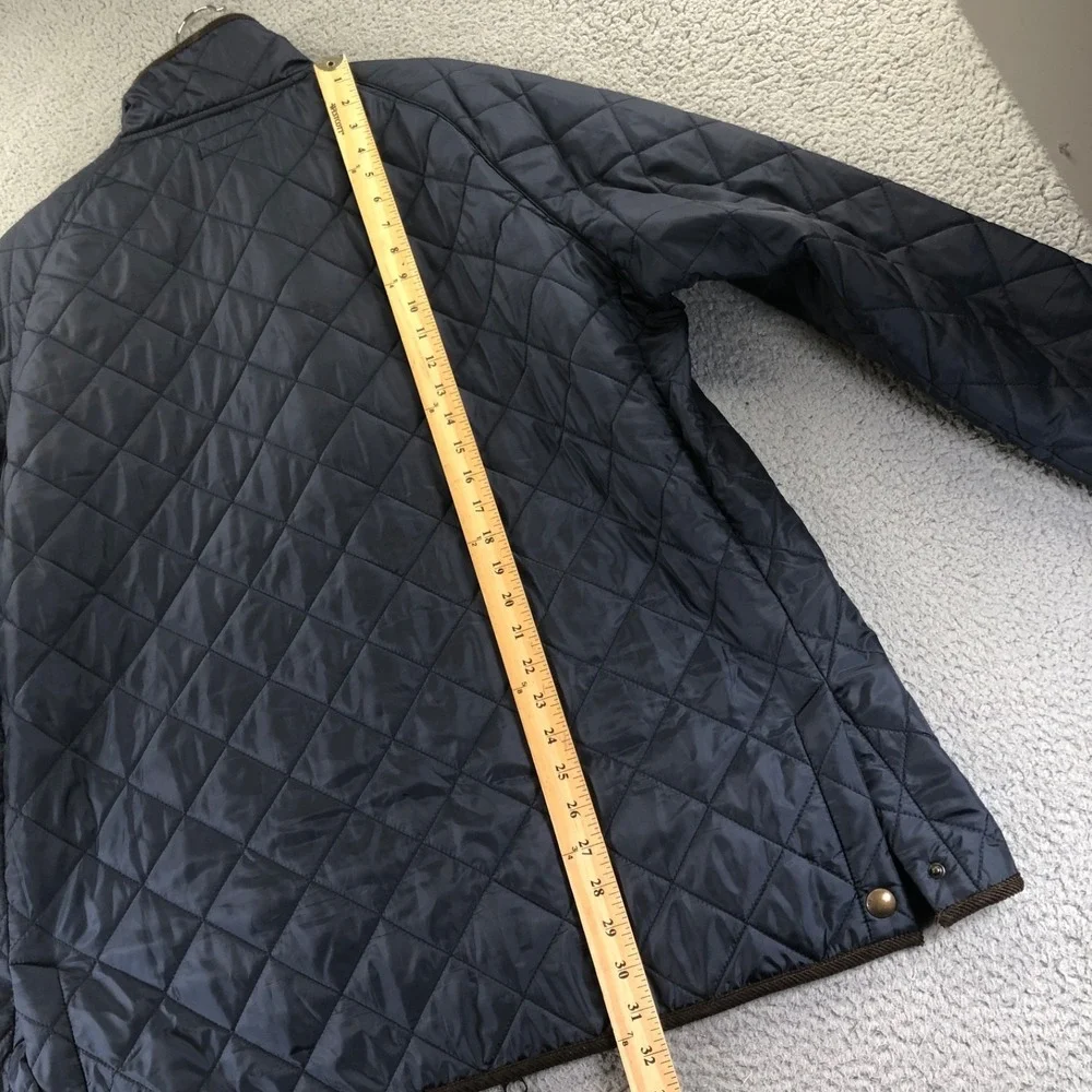 Polo Ralph Lauren Jacket Mens XL Tall Blue Diamond Quilted Corduroy Trim